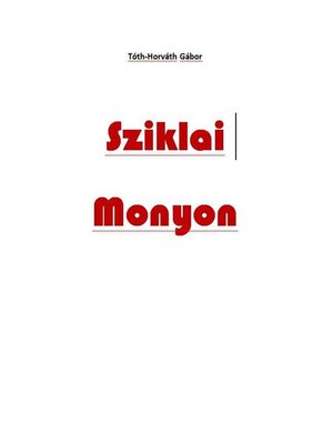 cover image of Sziklai Monyon